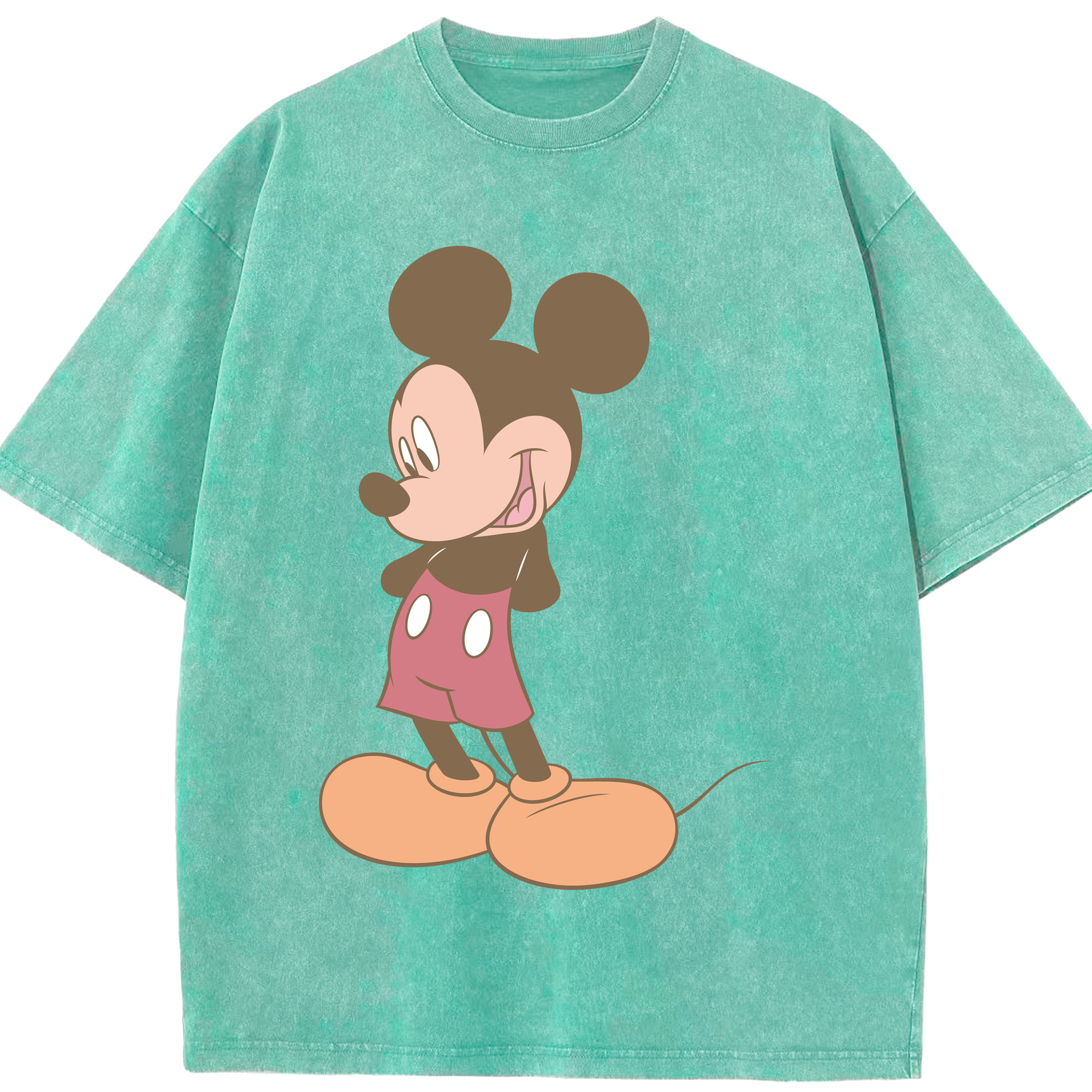 （画像用） ミッキーマウス Mickey Mouse 綿100% ヴィンテージ風 半袖Tシャツ（フロントプリント）